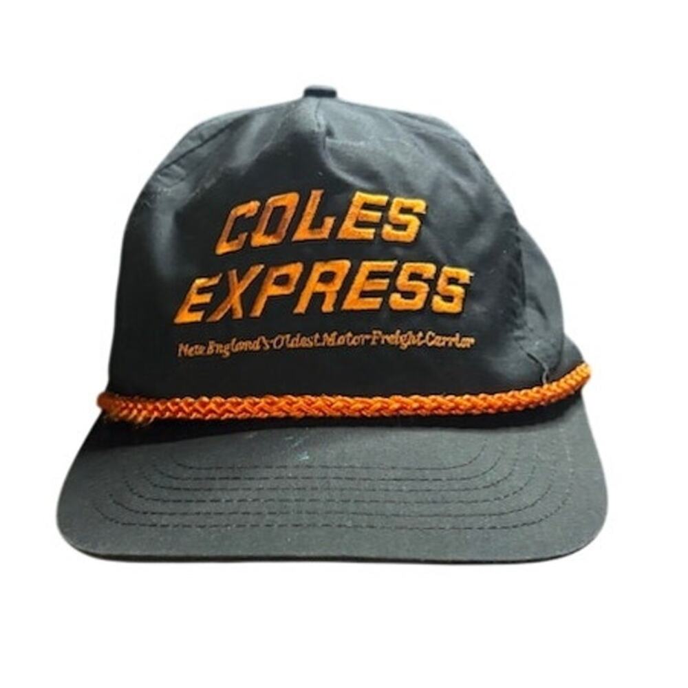 Vintage 80s Coles Express Trucker Hat Rope Snapback New England Motor Cap